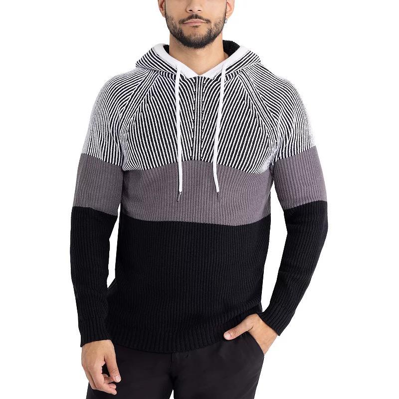 Men's Xray Regular-Fit Colorblock Pullover Hooded Sweater, Size: XXL, White Product Image