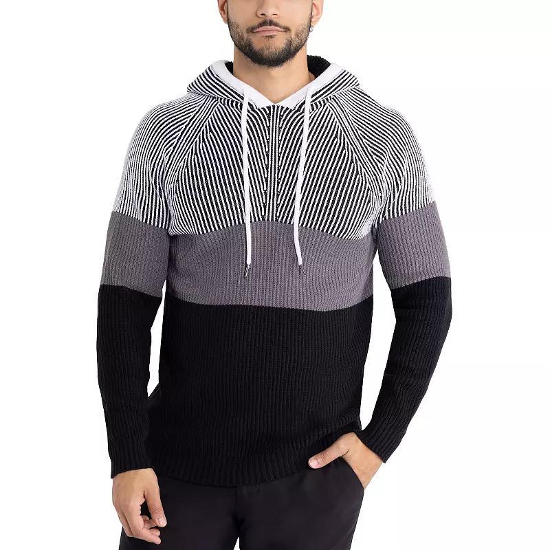 Men's Xray Regular-Fit Colorblock Pullover Hooded Sweater, Size: XXL, White Product Image