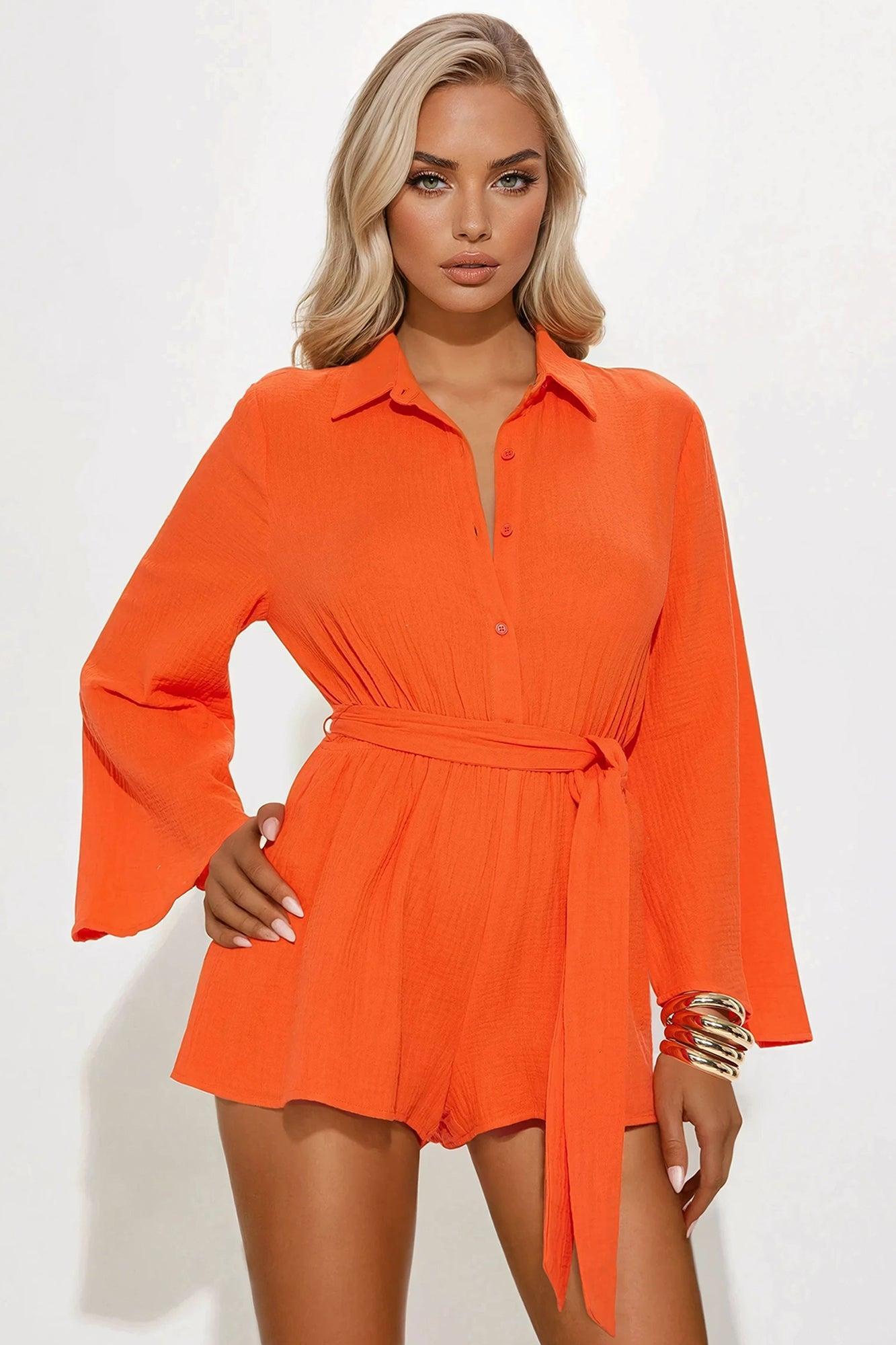 Stay Cool Romper - Orange Product Image