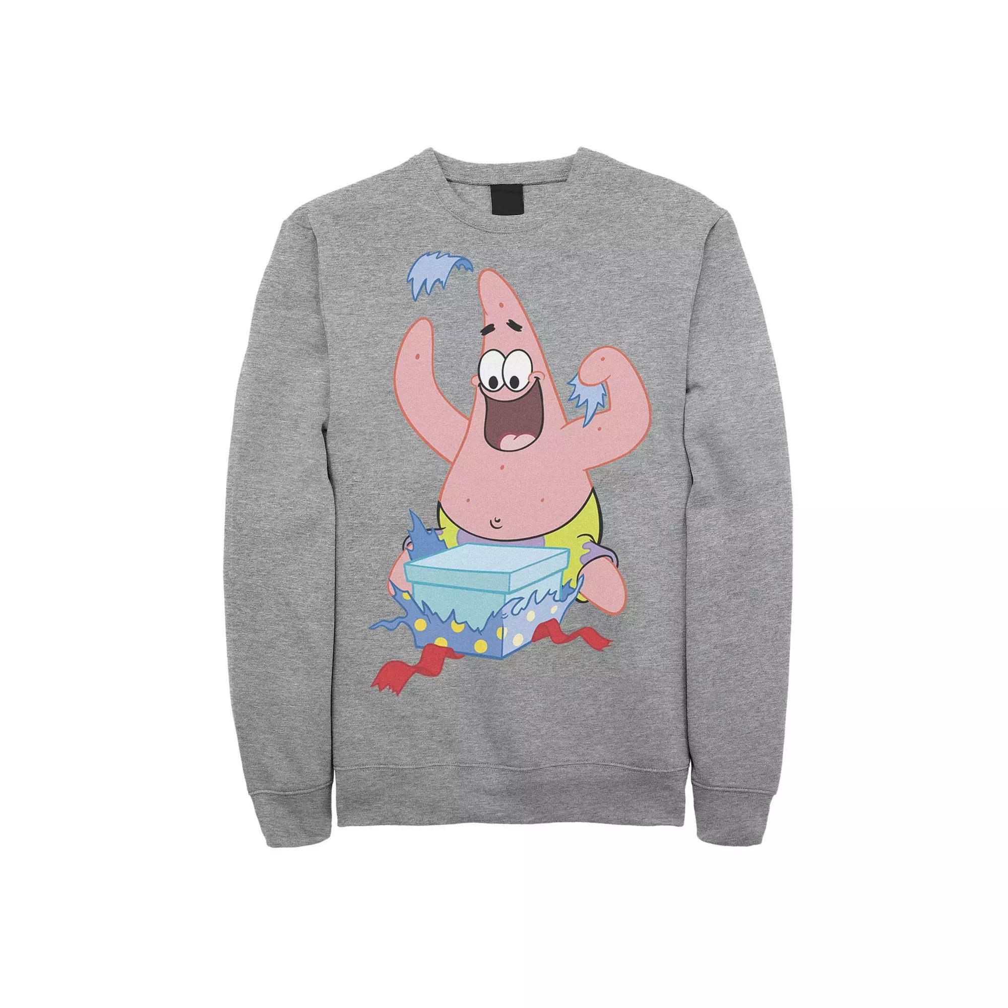 Mens Nickelodeon SpongeBob SquarePants Patrick Star Holiday Sweatshirt Athletic Grey Product Image