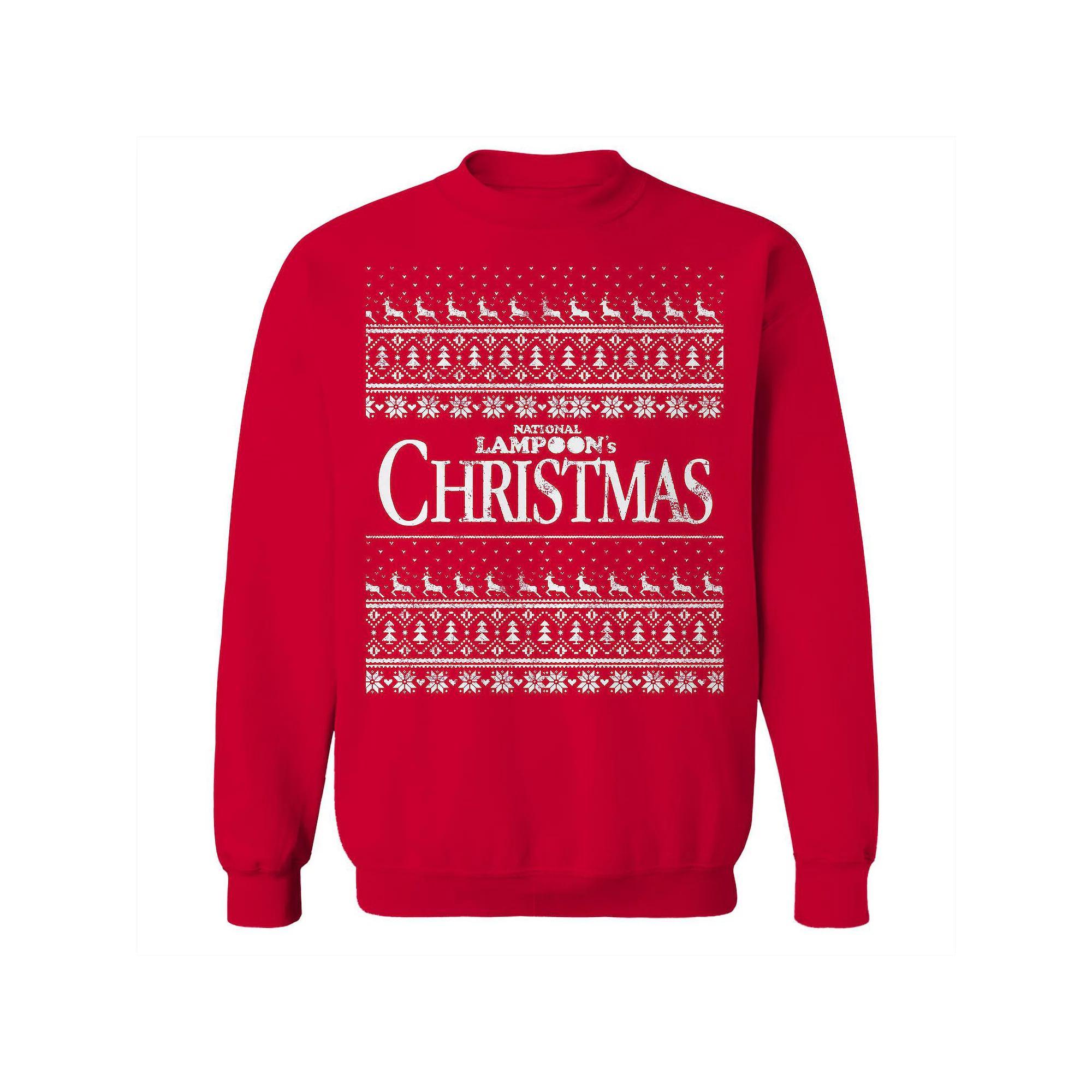 Men's Ugly Sweater Christmas National Lampoon's Christmas Vacation Graphic Fleece Crew Sweatshirt, Size: XXL, Red Product Image