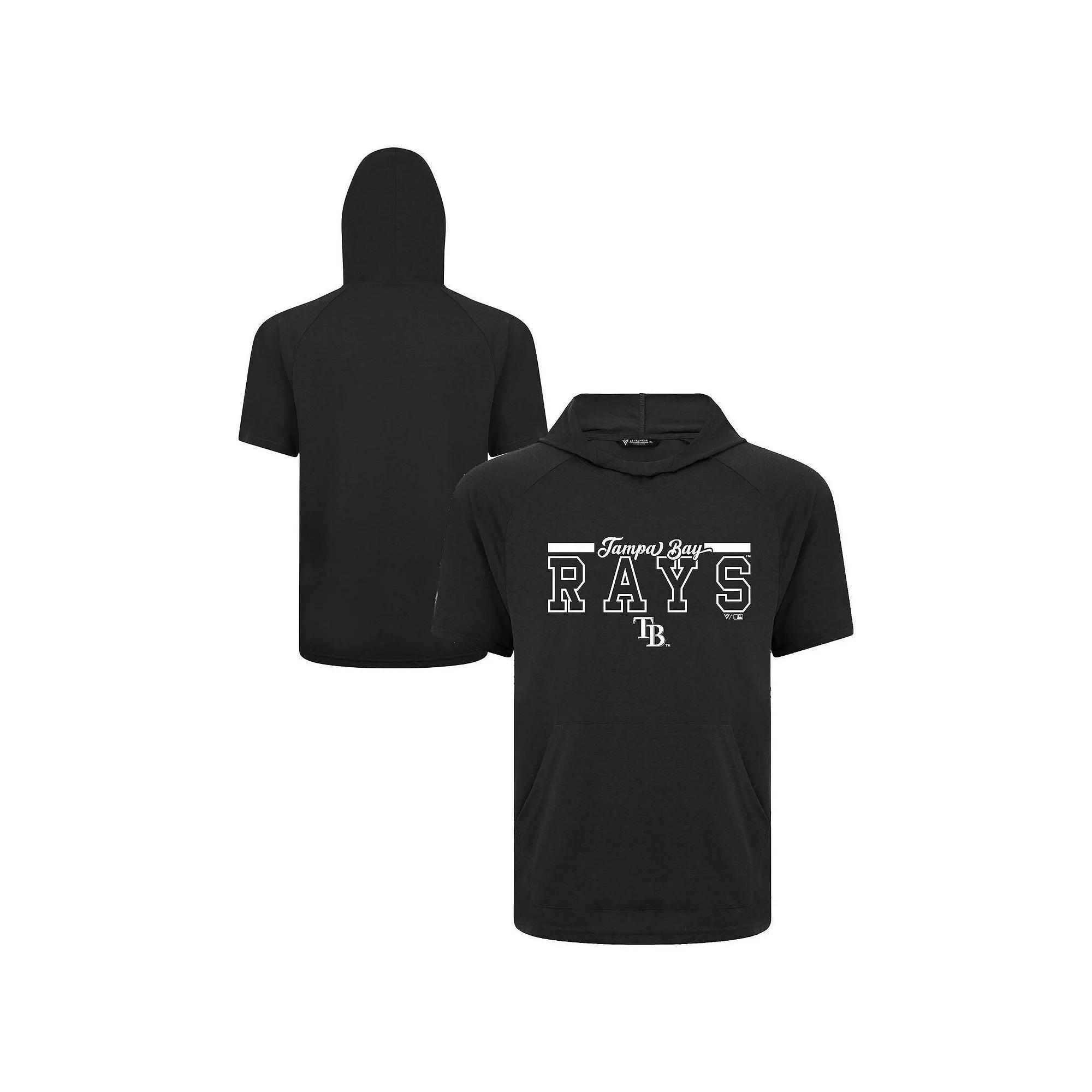 Men's Levelwear Black Tampa Bay Rays Phase Vanguard Hoodie T-Shirt, Size: Large Product Image
