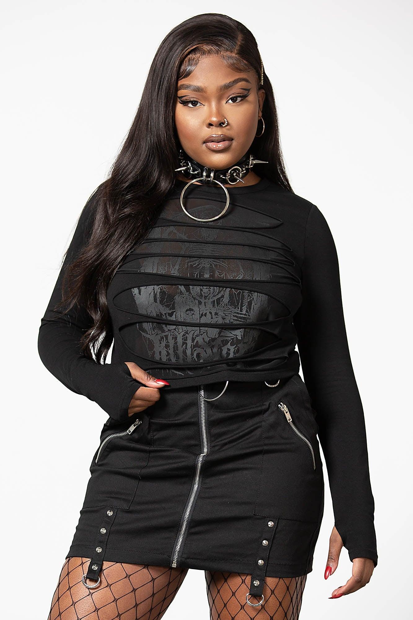 Sirena Slashed Long Sleeve Top - Resurrect Female Product Image
