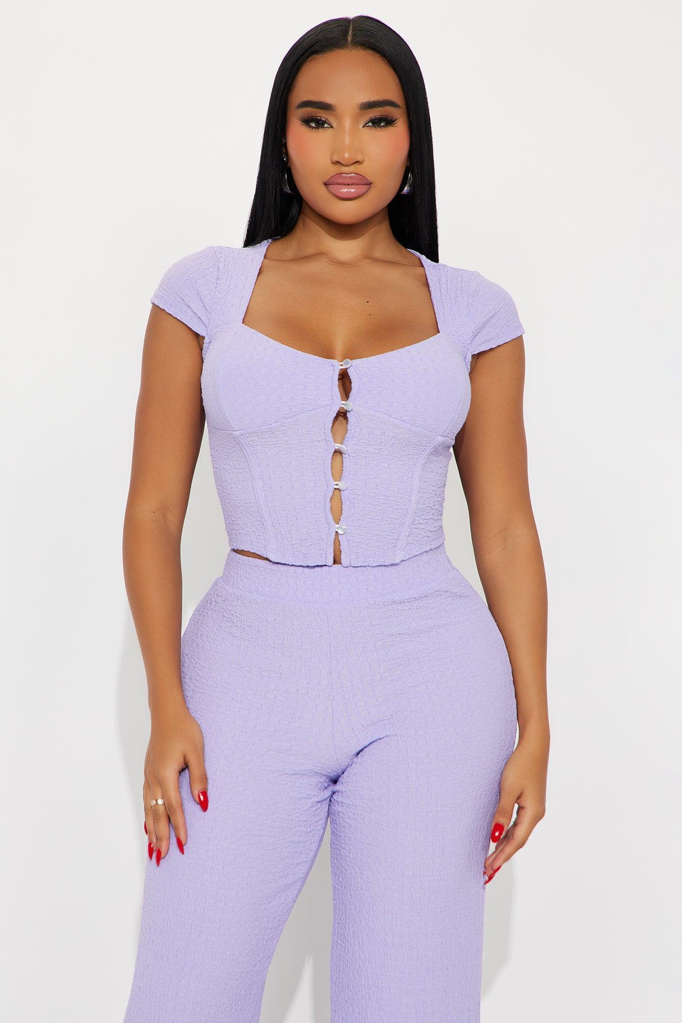 Tamaria Textured Pant Set - Purple Female Product Image