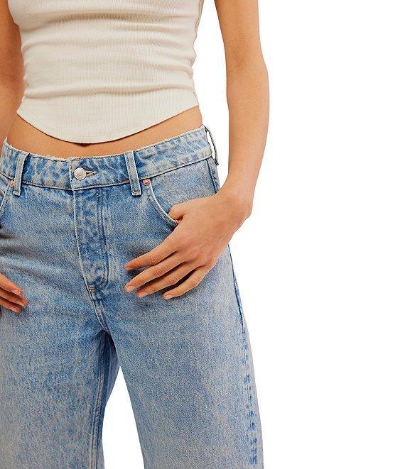 Free People We The Free Deep Trance Dropped Denim High Rise Wide Leg Boyfriend Jeans Product Image