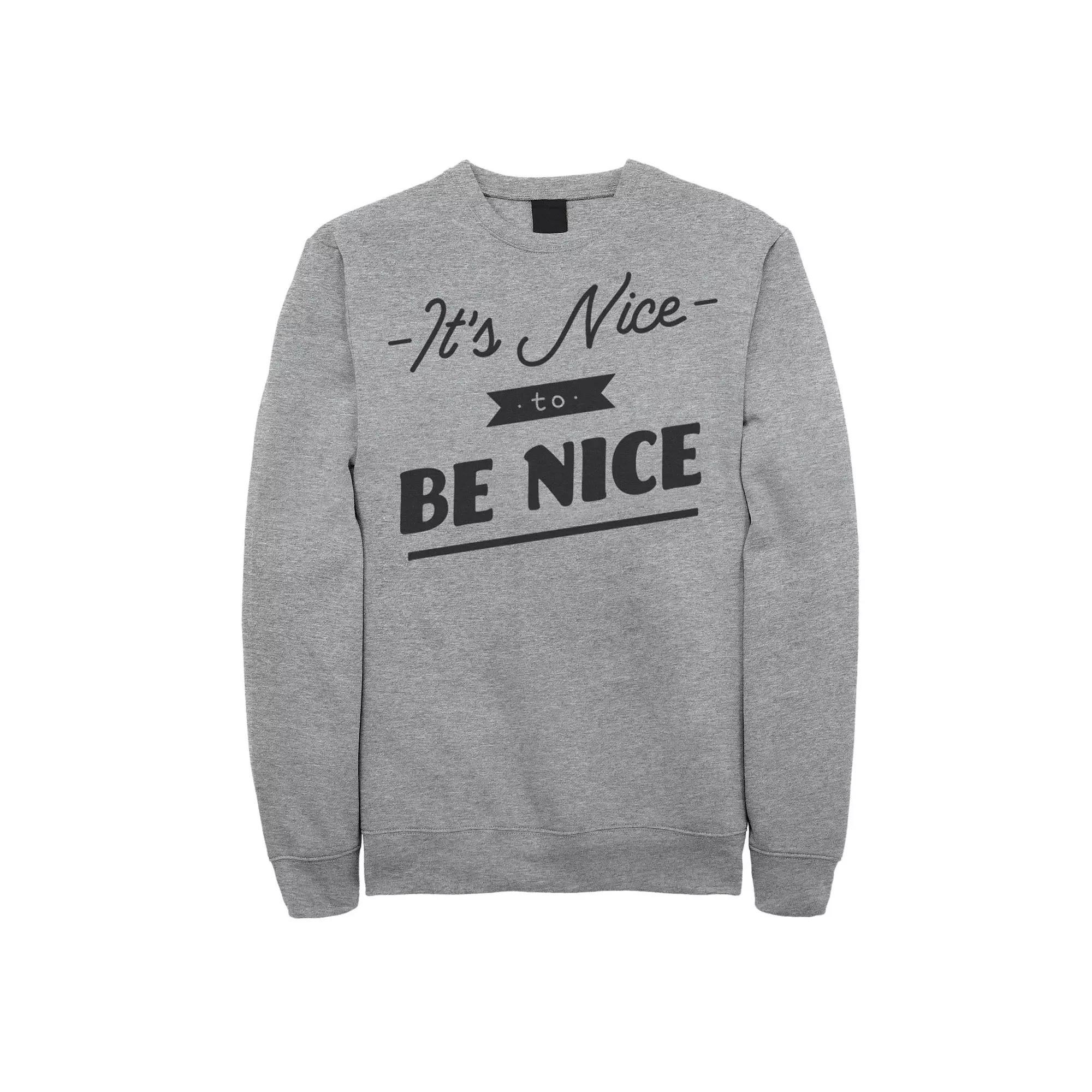 Men's Fifth Sun Nice To Be Nice Bold Sweatshirt, Size: XXL, Athletic Grey Product Image
