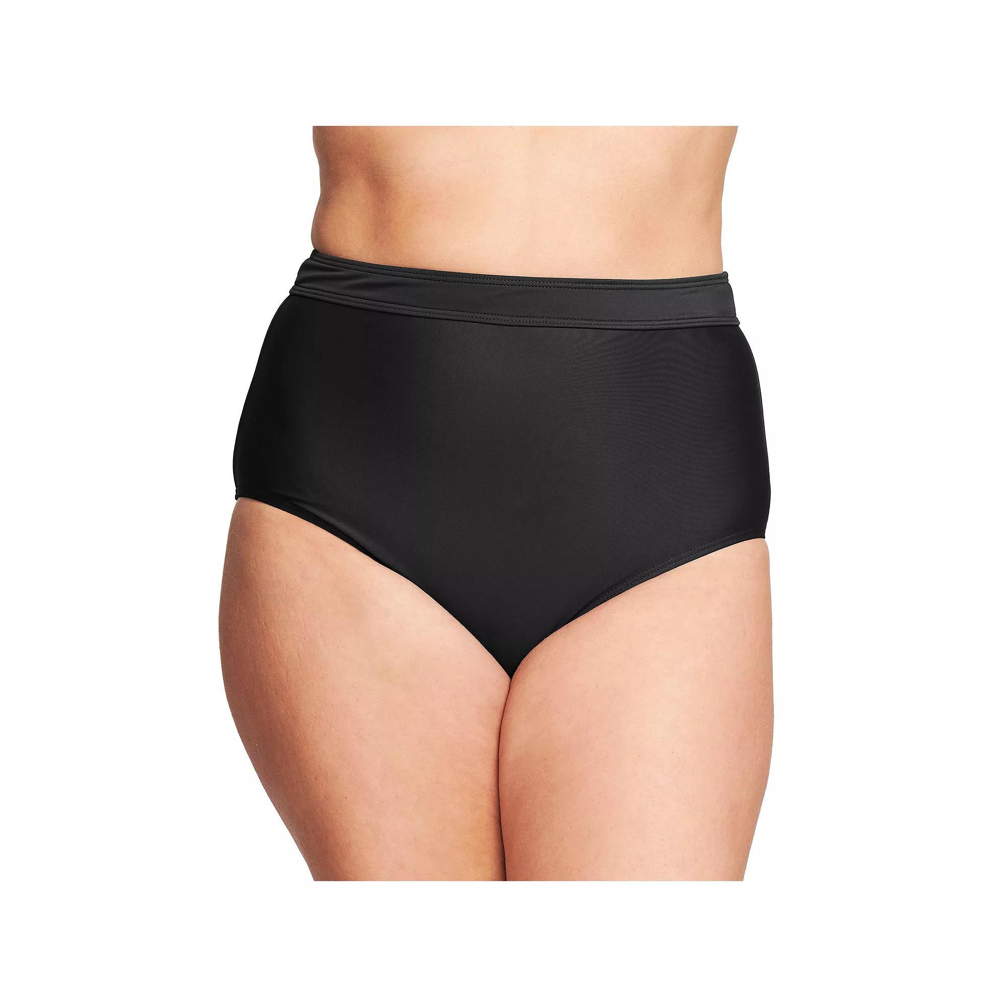Plus Size Mazu Swim High-Waist Tummy Control Swim Briefs, Women's, Size: 20 W, Black Product Image