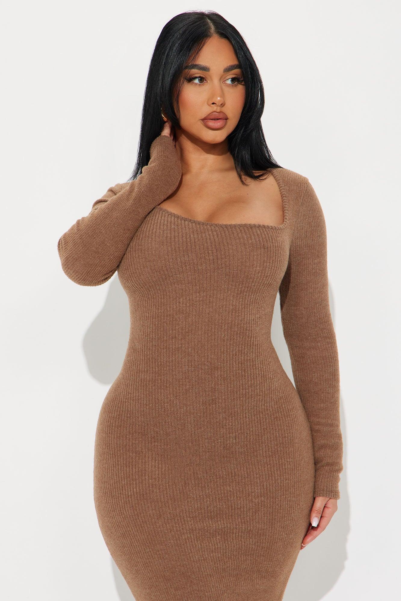 Hannah Ribbed Maxi Dress - Mocha Product Image