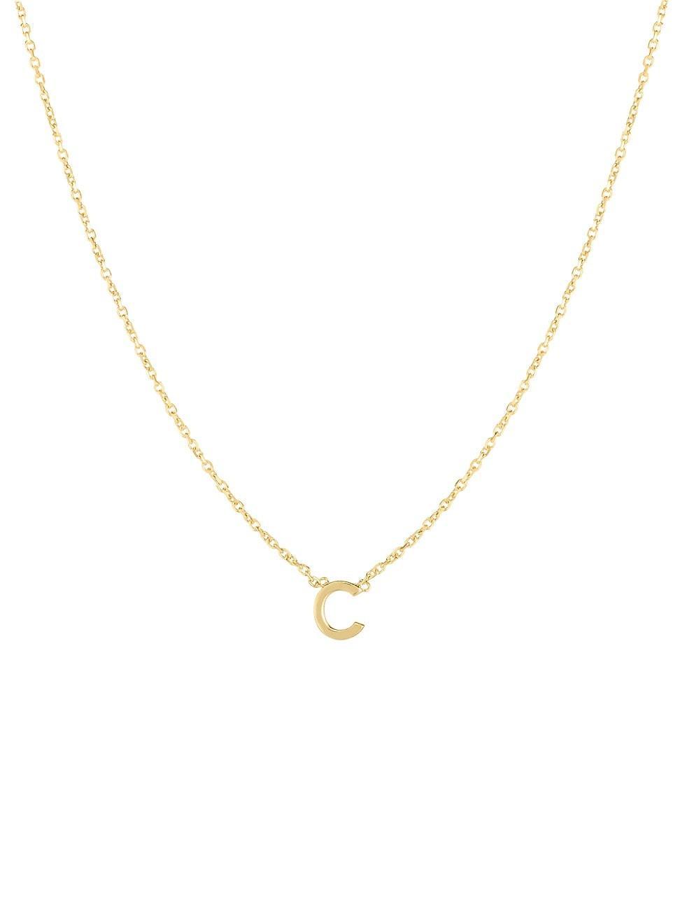 Womens 14K Yellow Gold Initial Pendant Necklace Product Image