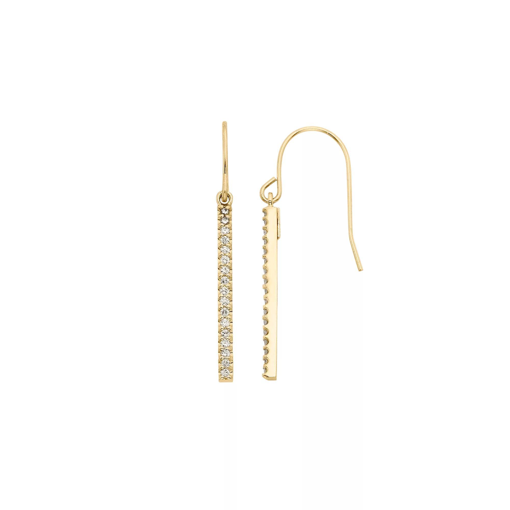 1/4 Carat T.W. Diamond Sterling Silver Stick Drop Earrings, Womens, White Product Image