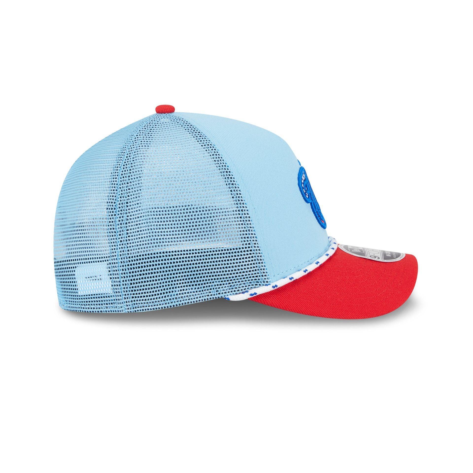 Toronto Blue Jays Independence Day 2025 9FORTY M-Crown A-Frame Trucker Hat Male Product Image