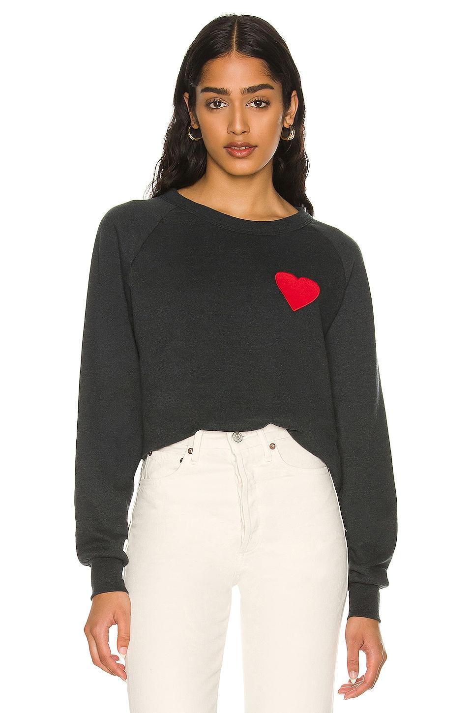 Heart Embroidery Crew Sweatshirt Aviator Nation Product Image