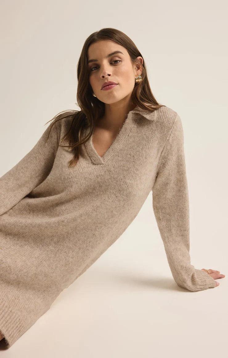 Redford Polo Collar Sweater Dress Product Image