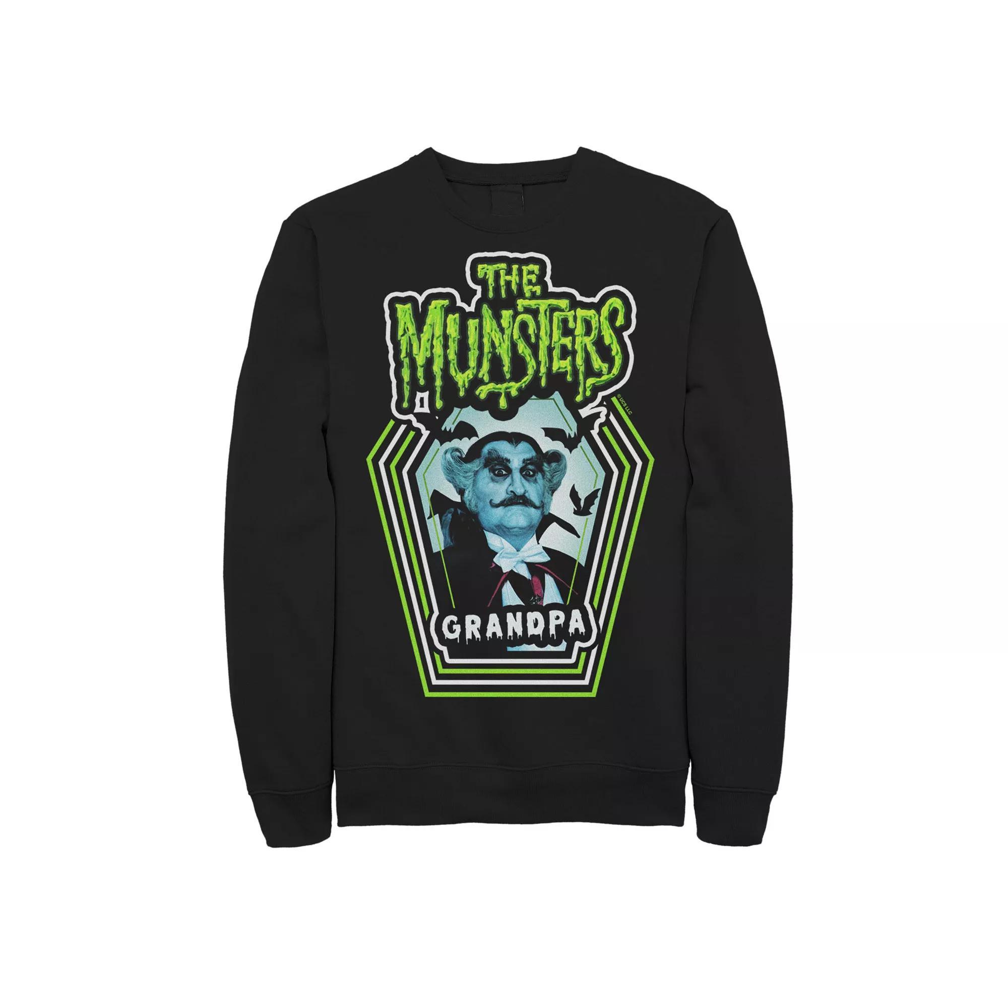 Men's The Munsters Grandpa Fleece Sweatshirt, Size: 3XL Tall, Black Product Image