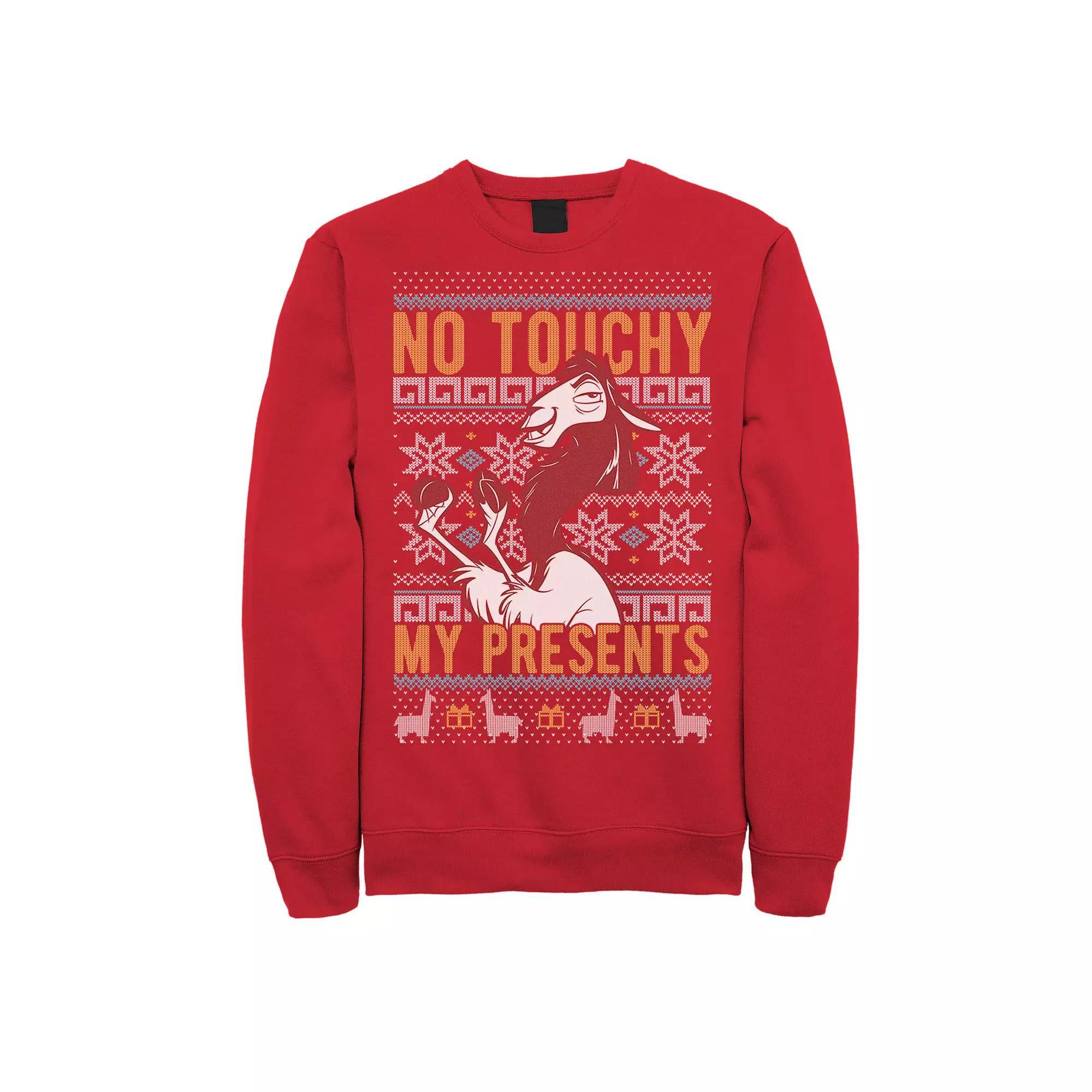 Disney's The Emperor's New Groove No Touchy Christmas Men's Sweatshirt, Size: XXL, Red Product Image