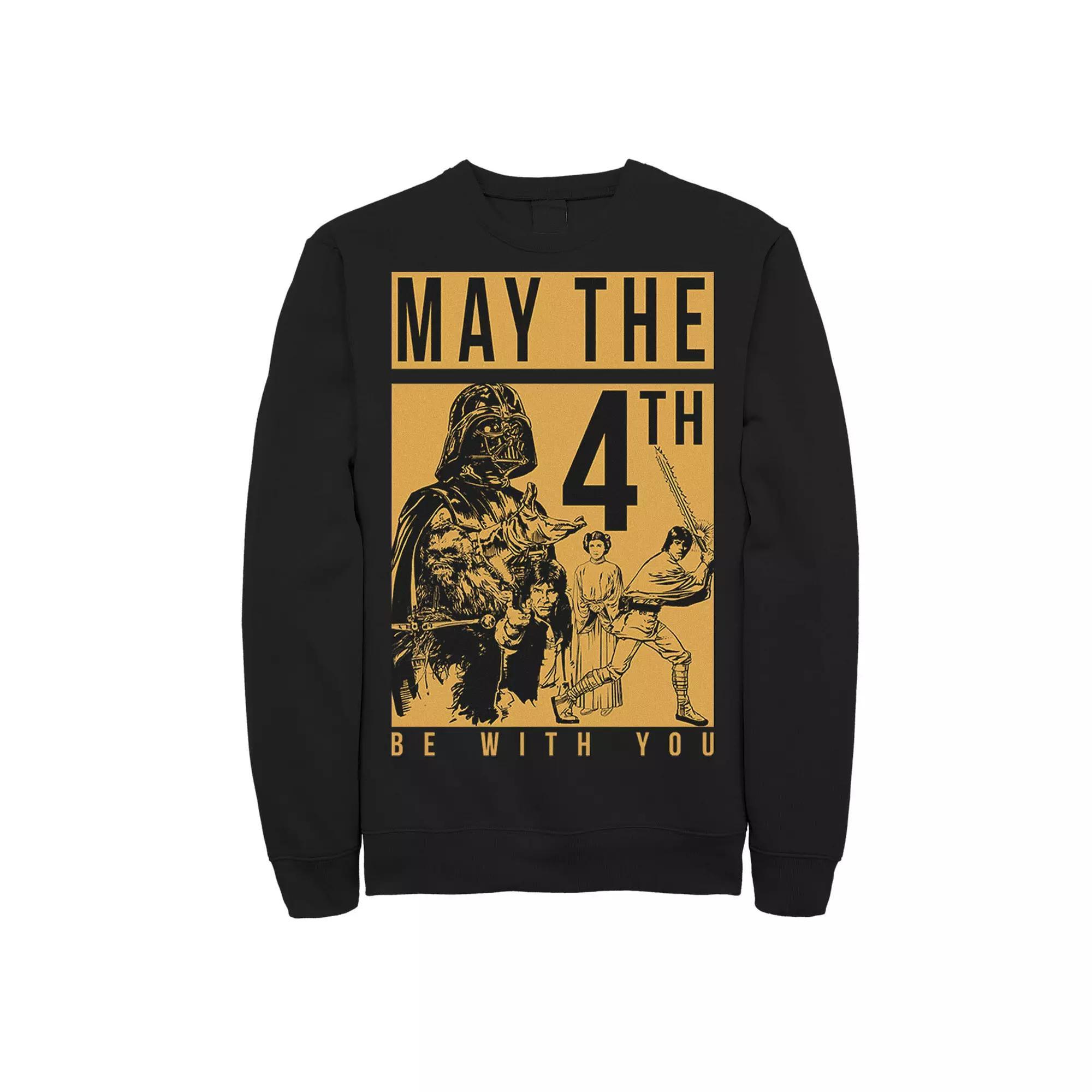 Men's Star Wars May The Forth Be With You Collage Poster Sweatshirt, Size: Large, Black Product Image