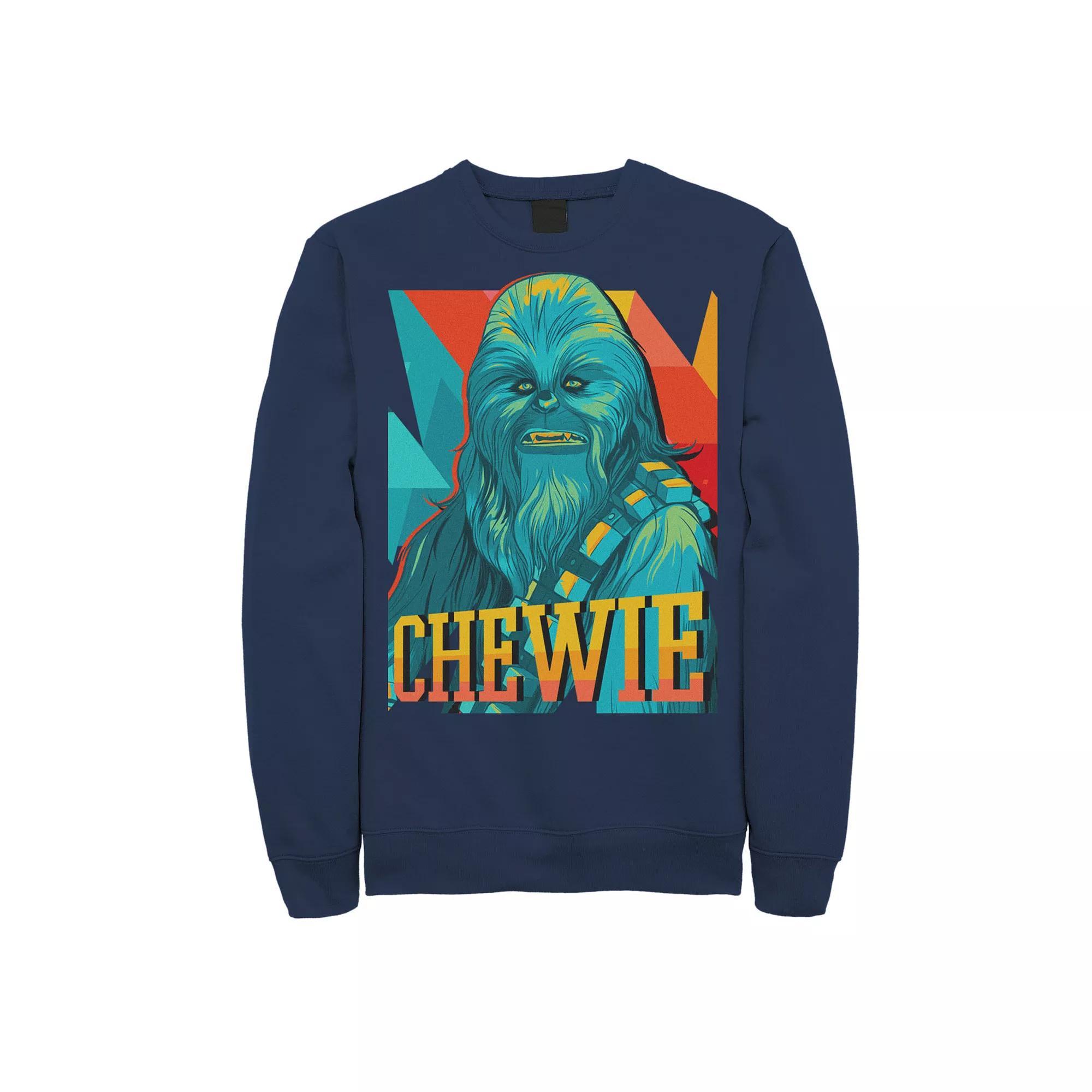 Men's Star Wars Chewie Retro Portrait Sweatshirt, Size: XL, Blue Product Image