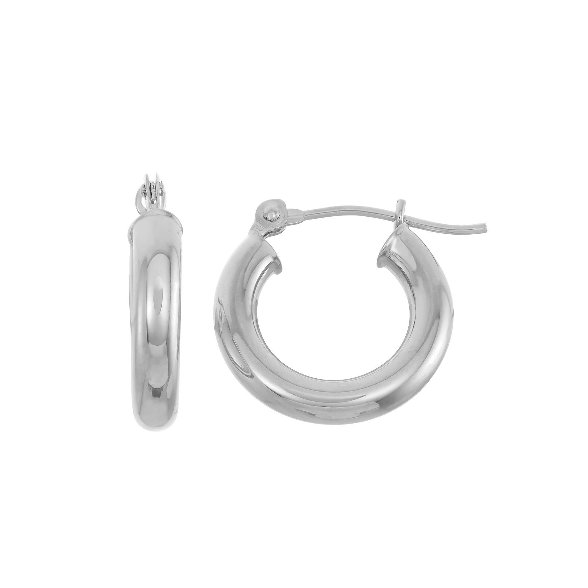 Jordan Blue 10k Gold Hoop Earrings 3 x 20mm, Women's, 10k Whgold Product Image