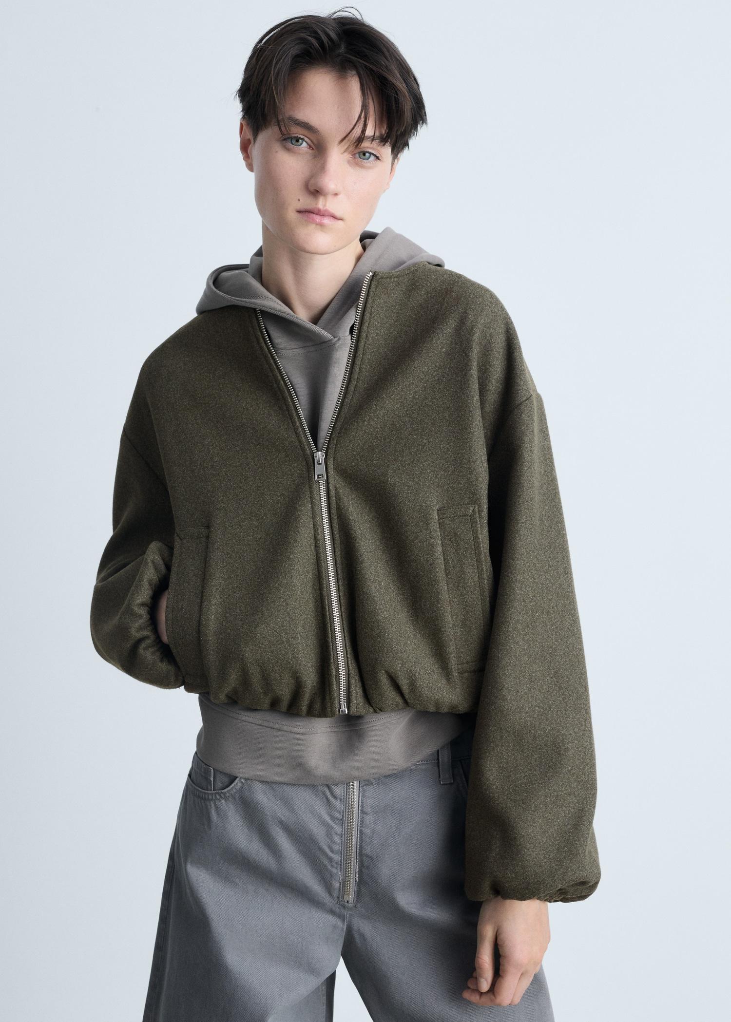 Gathered bomber jacket - Women | MANGO USA Product Image
