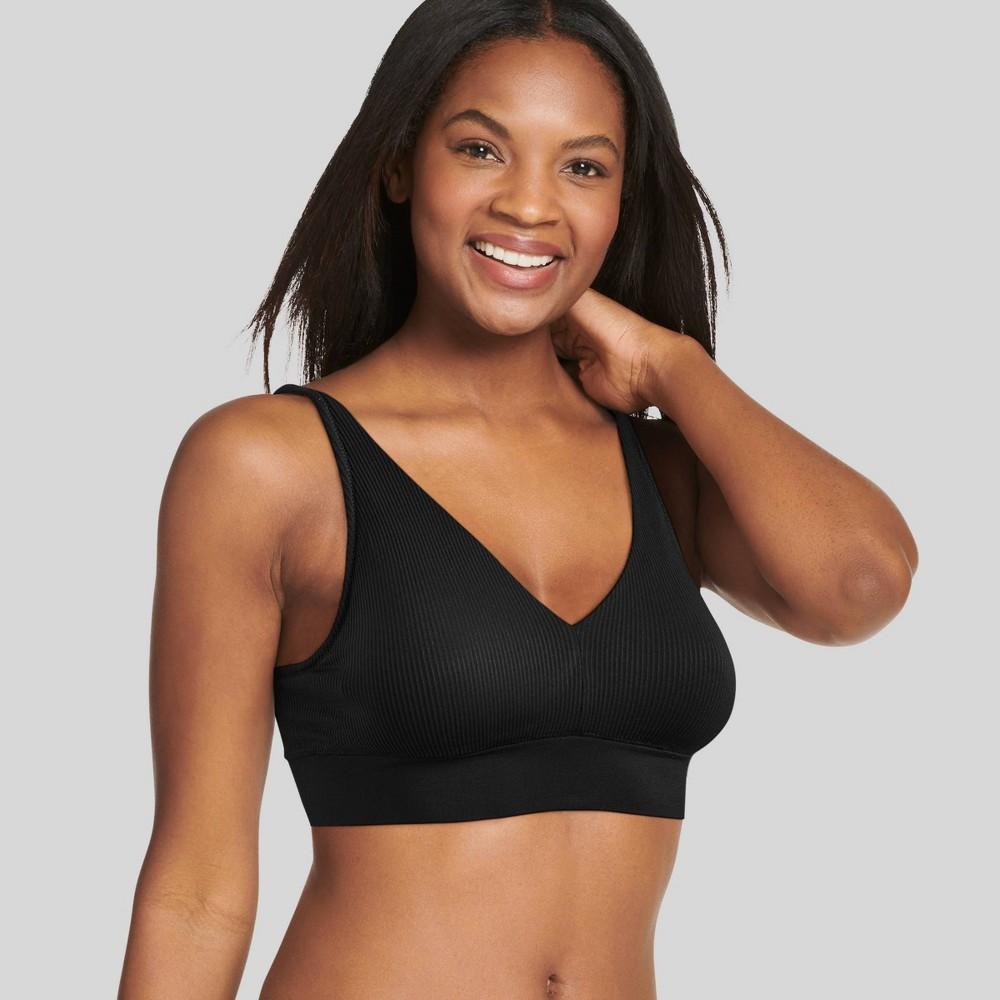 Jockey Generation™ Women's Seamfree® Light Support Rib Bralette - Black M: Wireless, Padded, Molded, Seamless, Pullover Product Image