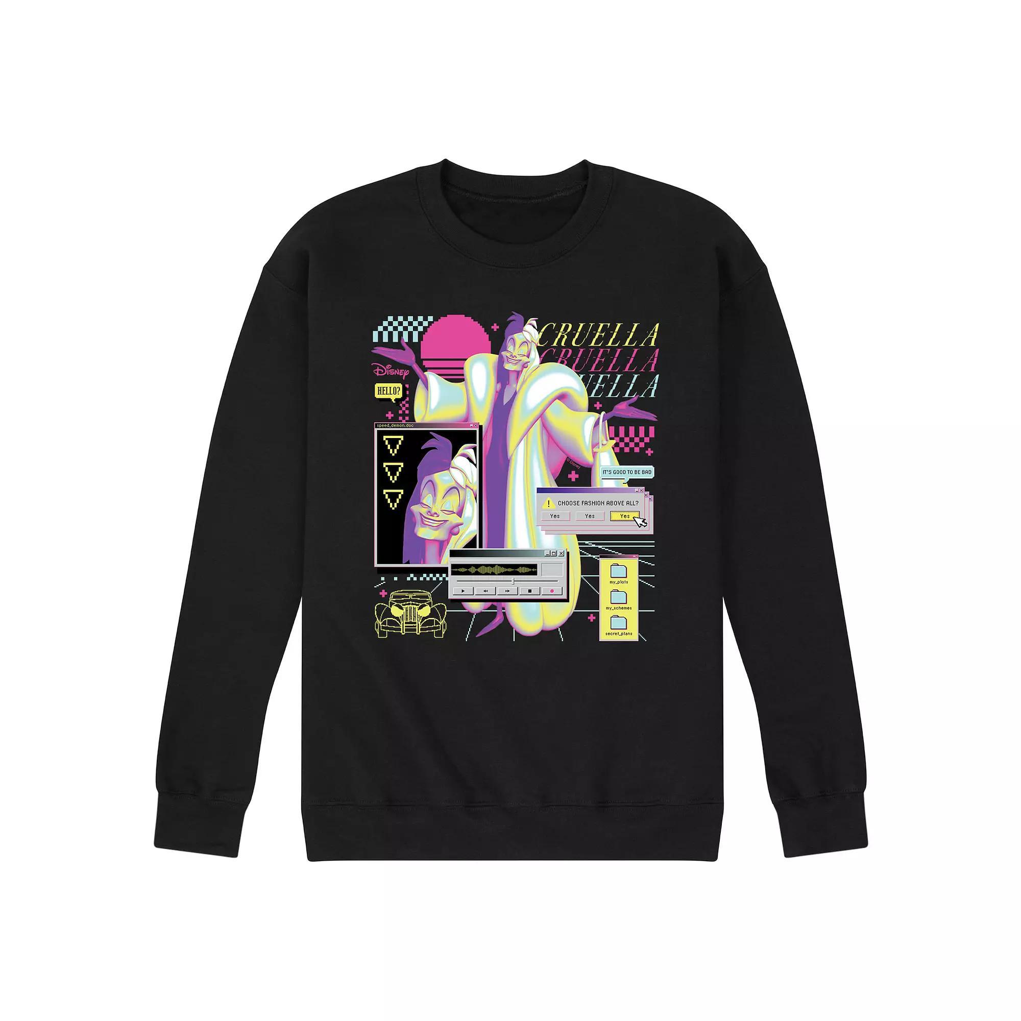 Disney Villains 101 Dalmatians Cruella Deville Mens Fleece Sweatshirt Product Image