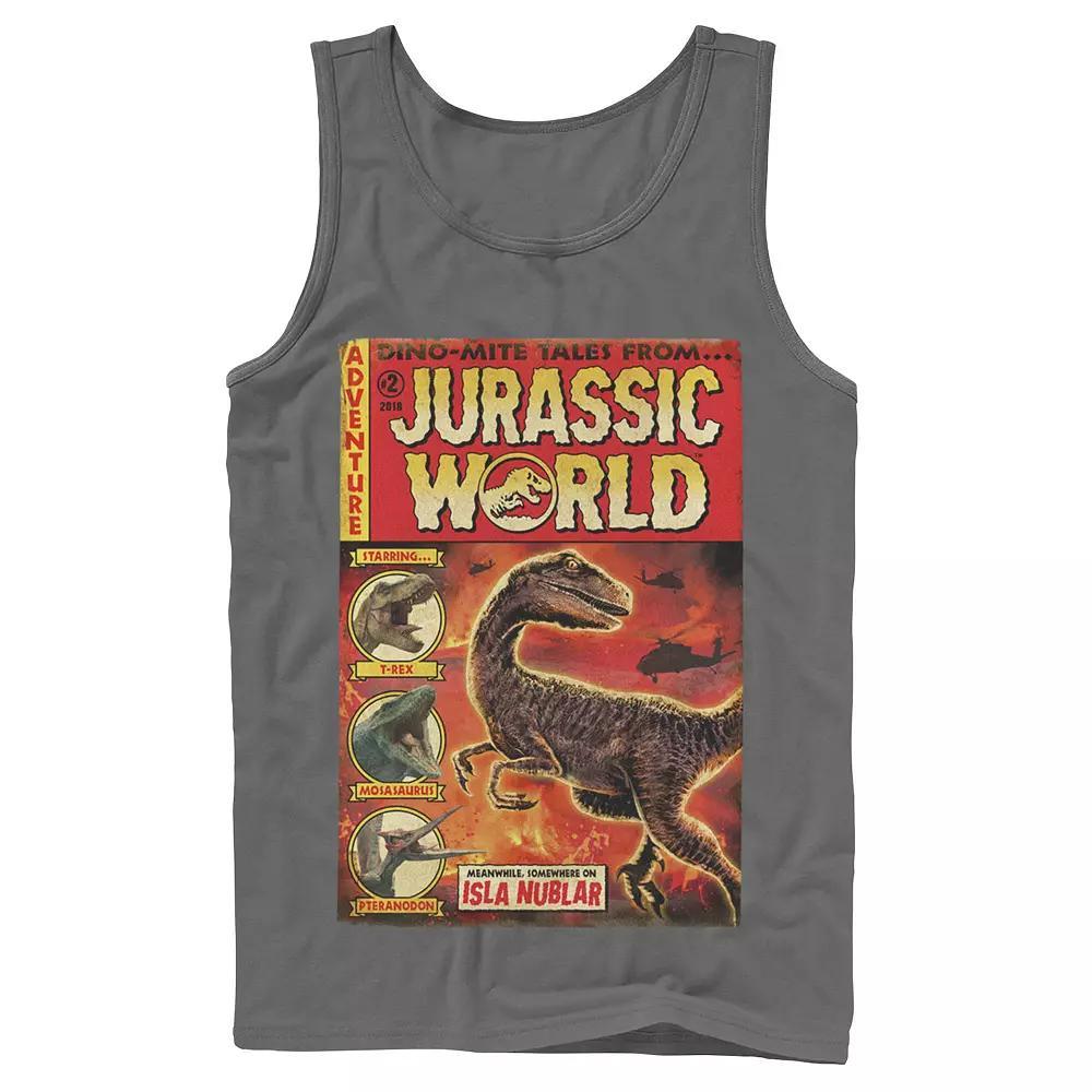 Men's Jurassic World Two Dino-Mite Tales Vintage Tank Top, Size: Large, White Product Image