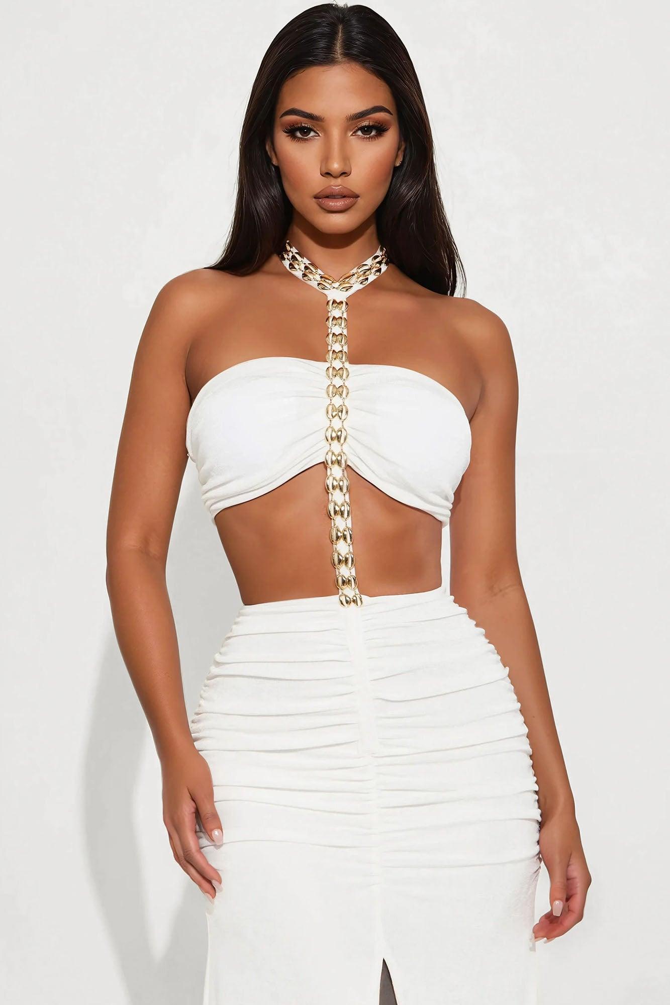 Warm Nights Seashell Maxi Dress - White Product Image