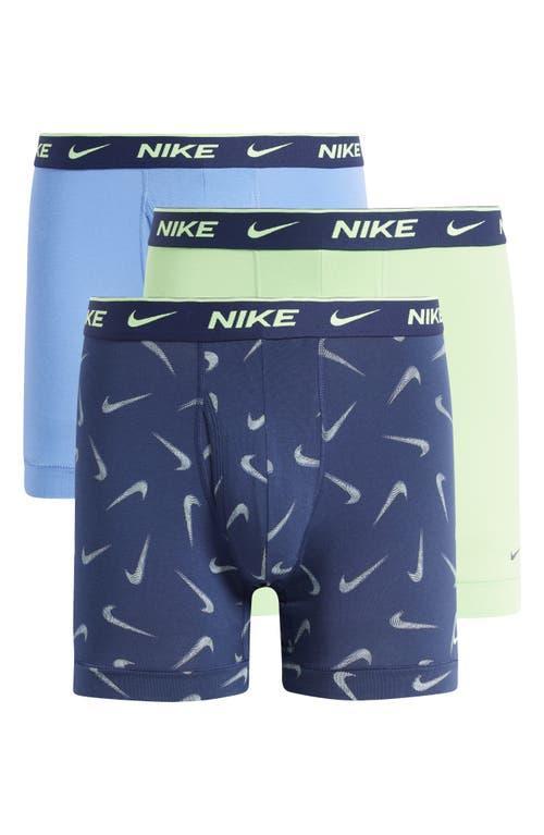 Men's Nike Dri-FIT Essential 3-pack Stretch Boxer Briefs, Size: Large, Black Orange Blue Product Image