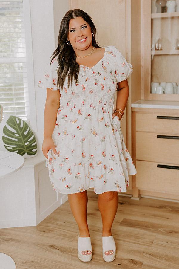 French Villa Floral Smocked Mini Dress Curves Product Image