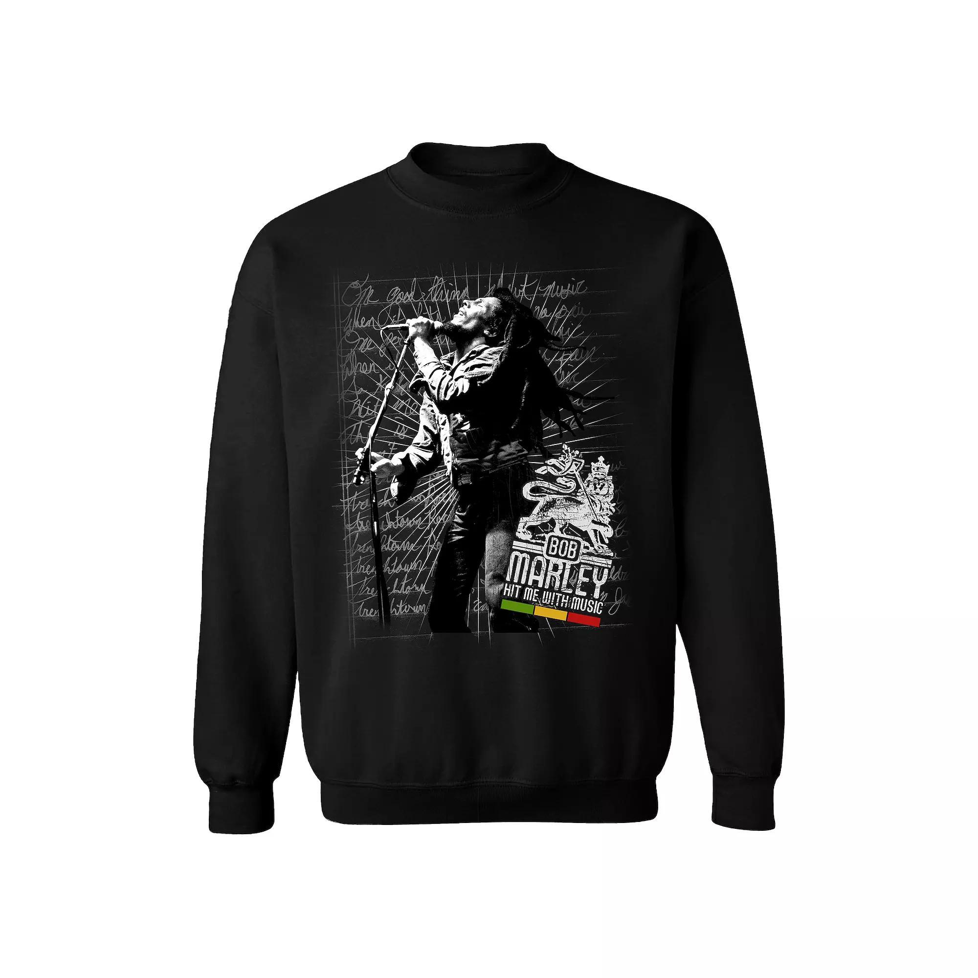 Men's Bob Marley Hit Me Jumbo Sweatshirt, Size: Medium, Black Product Image
