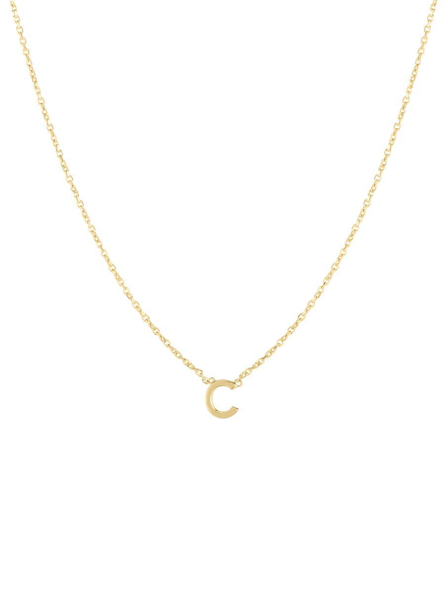 Womens 14K Yellow Gold Initial Pendant Necklace Product Image