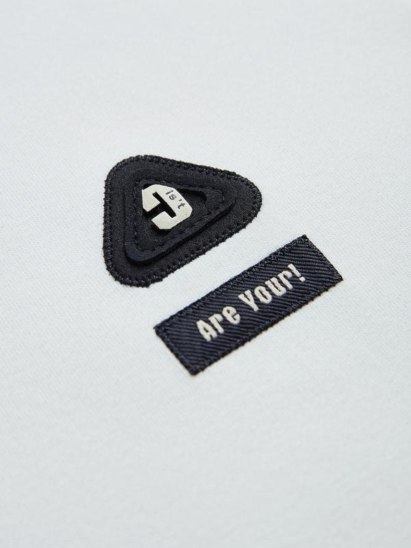 Label Decor Drawstring Hem Oversized Hoodie Product Image