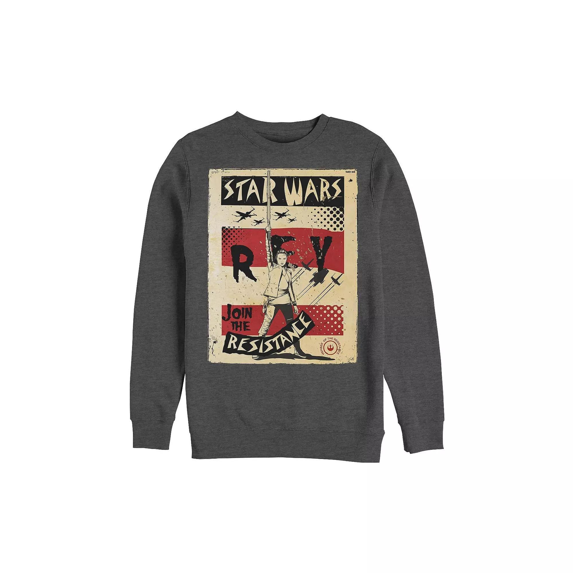 Men's Star Wars Last Jedi Rey Sweatshirt, Size: Small, Grey Heather Product Image