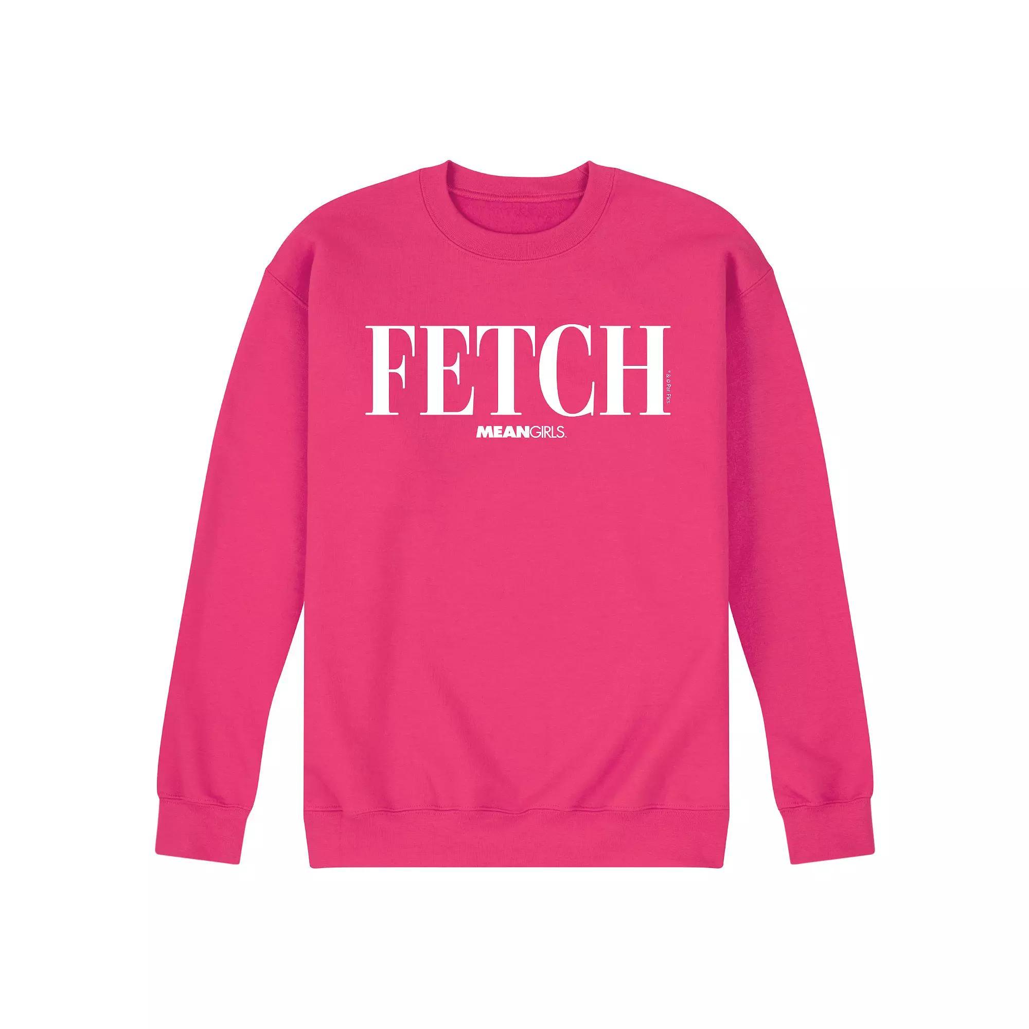 Mens Mean Girls Fetch Fleece Sweatshirt Pink Product Image