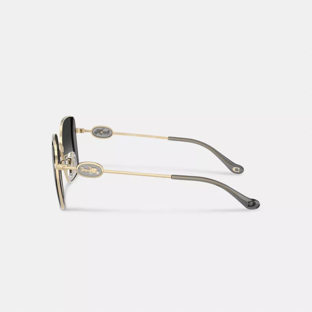 Horse And Carriage Metal Oversized Square Sunglasses Product Image