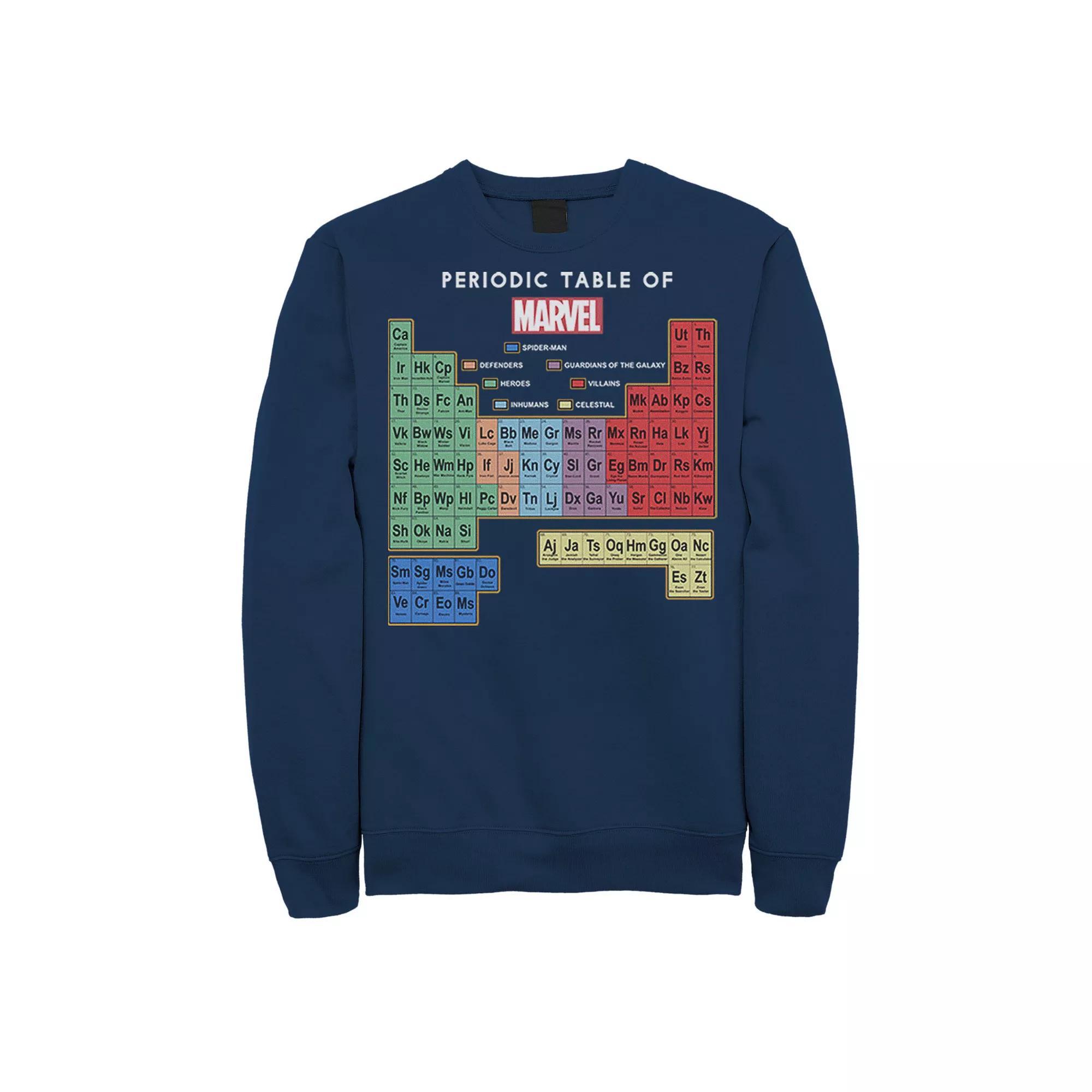 Men's Marvel Ultimate Periodic Table Of Elements Sweatshirt, Size: XXL, Black Product Image
