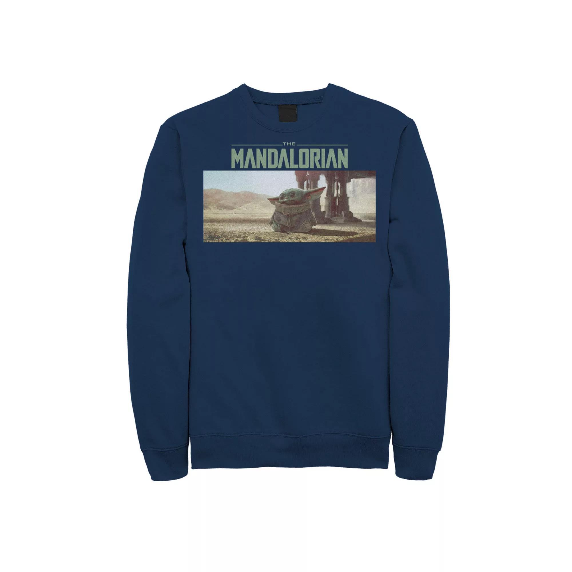 Men's Star Wars The Mandalorian The Child Logo Panel Sweatshirt, Size: XL, Black Product Image