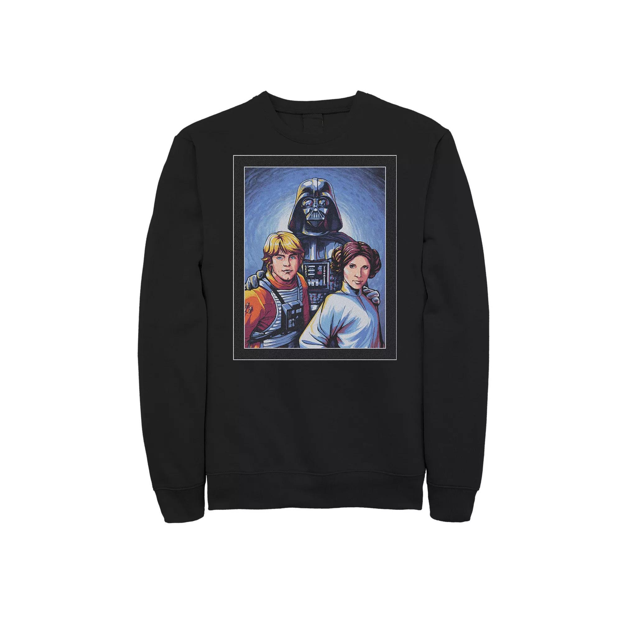 Men's Star Wars The Rise of Skywalker Classic Logo Graphic Fleece Pullover, Size: Large, Blue Product Image