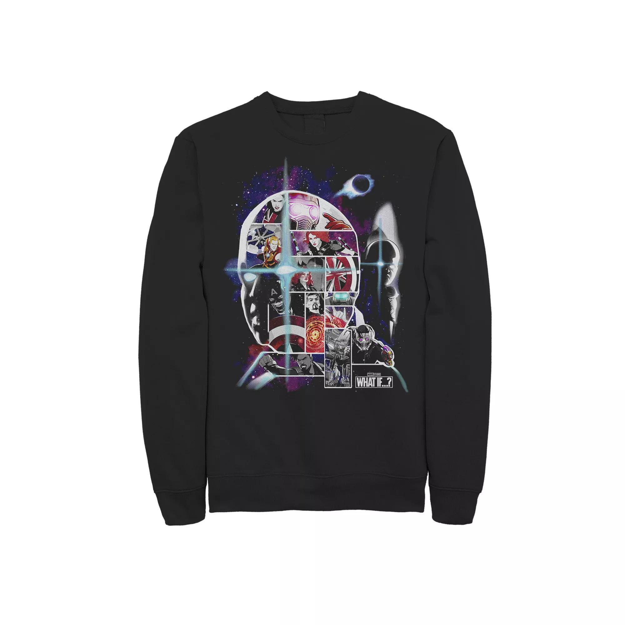 Men's Marvel What If Watcher Collage Sweatshirt, Boy's, Size: Large, Black Product Image