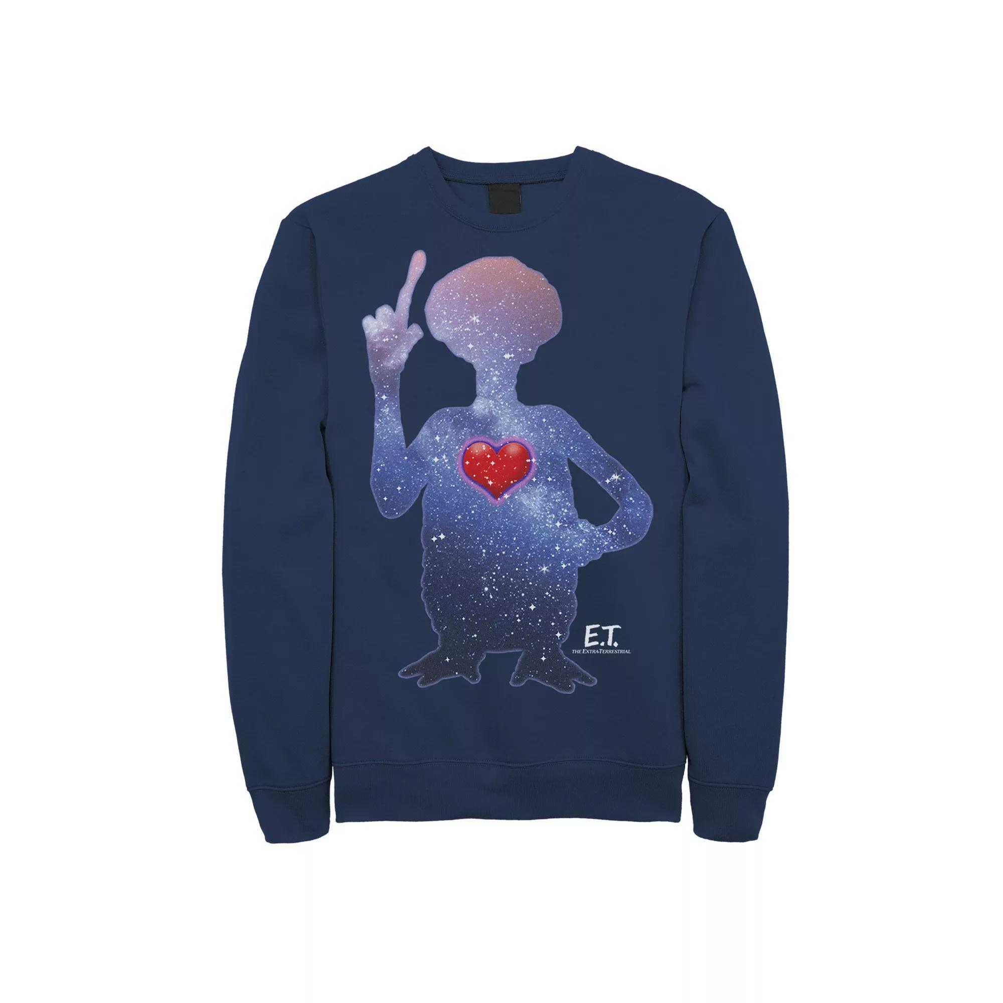 Men's E.T. Terrestrial Universe Silhouette Heart Sweatshirt, Size: Small, Blue Product Image