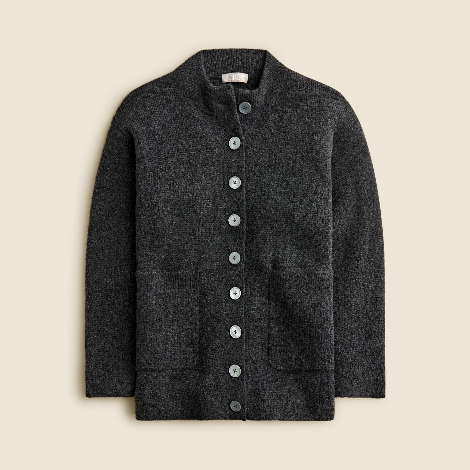 Relaxed milano-stitch cardigan sweater Product Image
