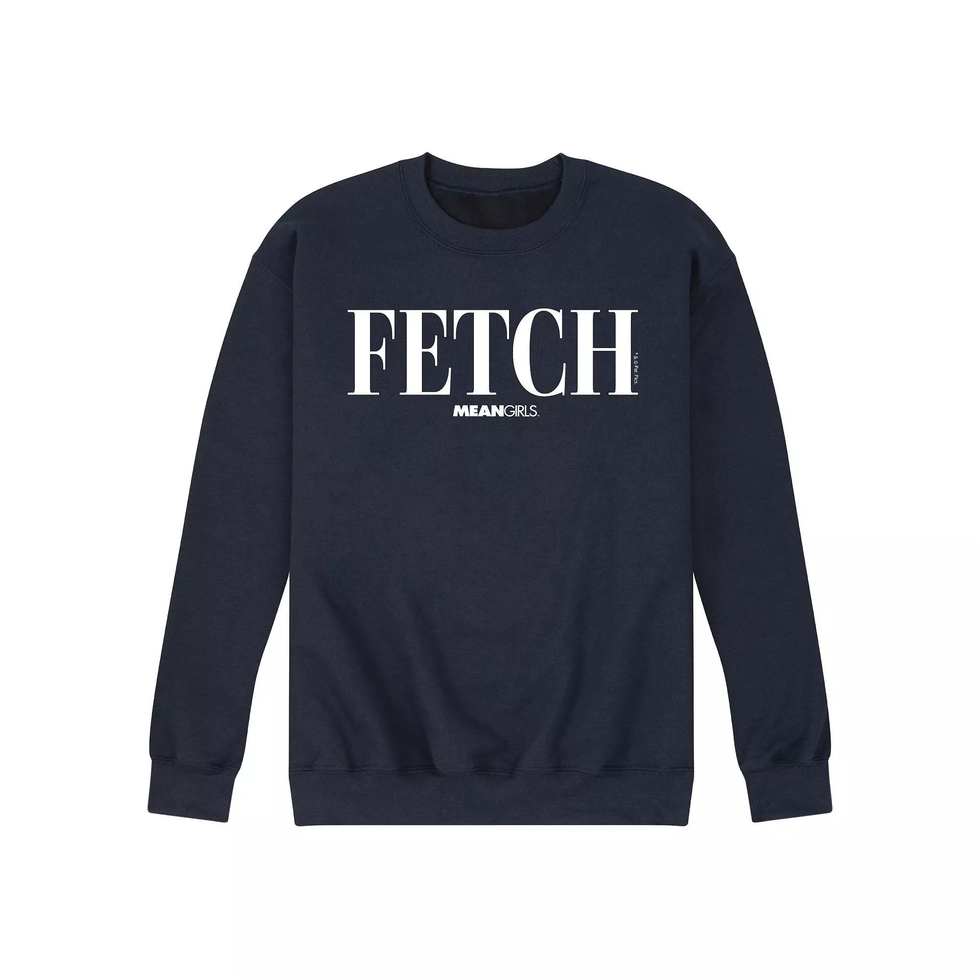 Mens Mean Girls Fetch Fleece Sweatshirt Pink Product Image