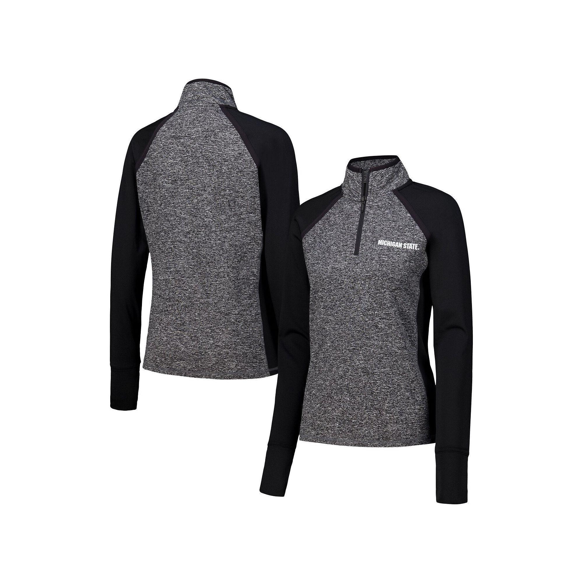 Women's Black Michigan State Spartans Finalist Raglan Quarter-Zip Jacket, Size: XL Product Image