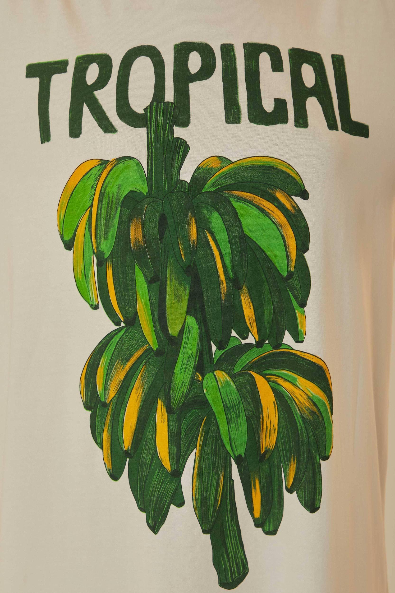 Off-White Tropical Organic Cotton T-Shirt Dress Product Image