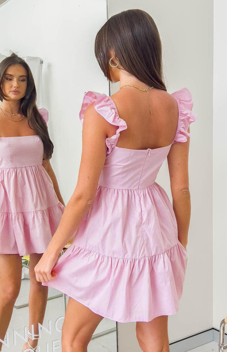 Adair Pink Frill Tiered Mini Dress Product Image