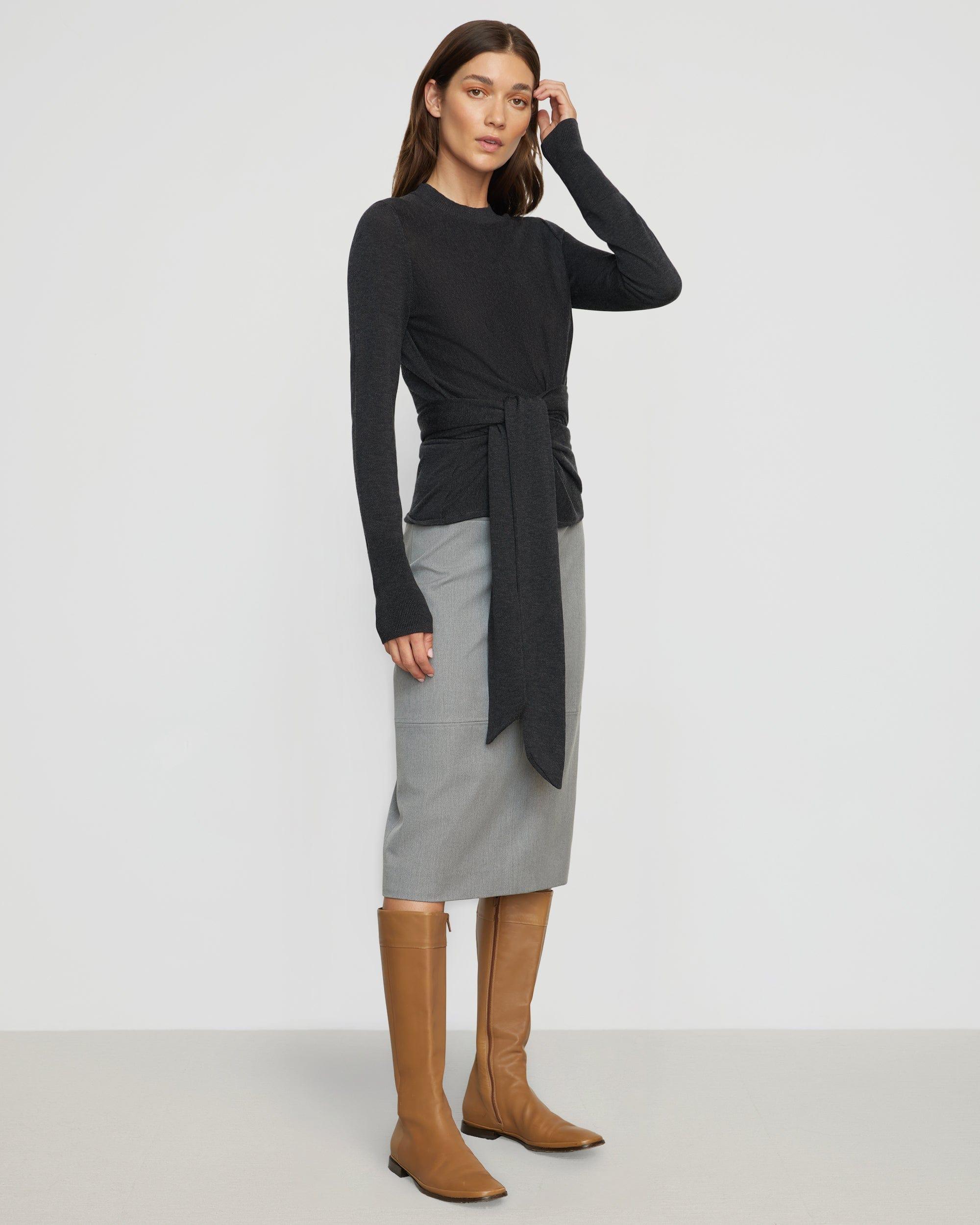 Yulia Back-Split Suiting Skirt Product Image