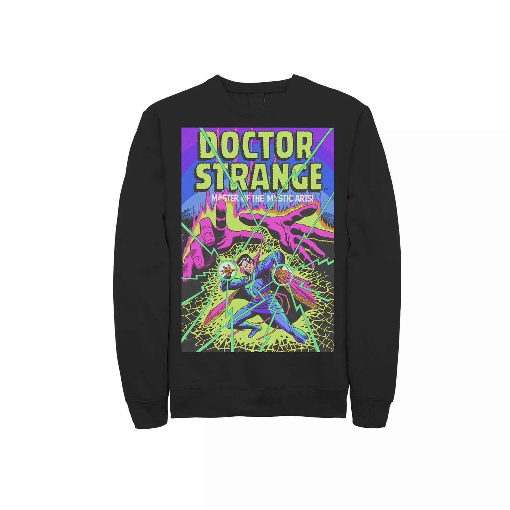 Men's Marvel Doctor Strange Mystic Arts Neon Sweatshirt, Size: Medium, Black Product Image