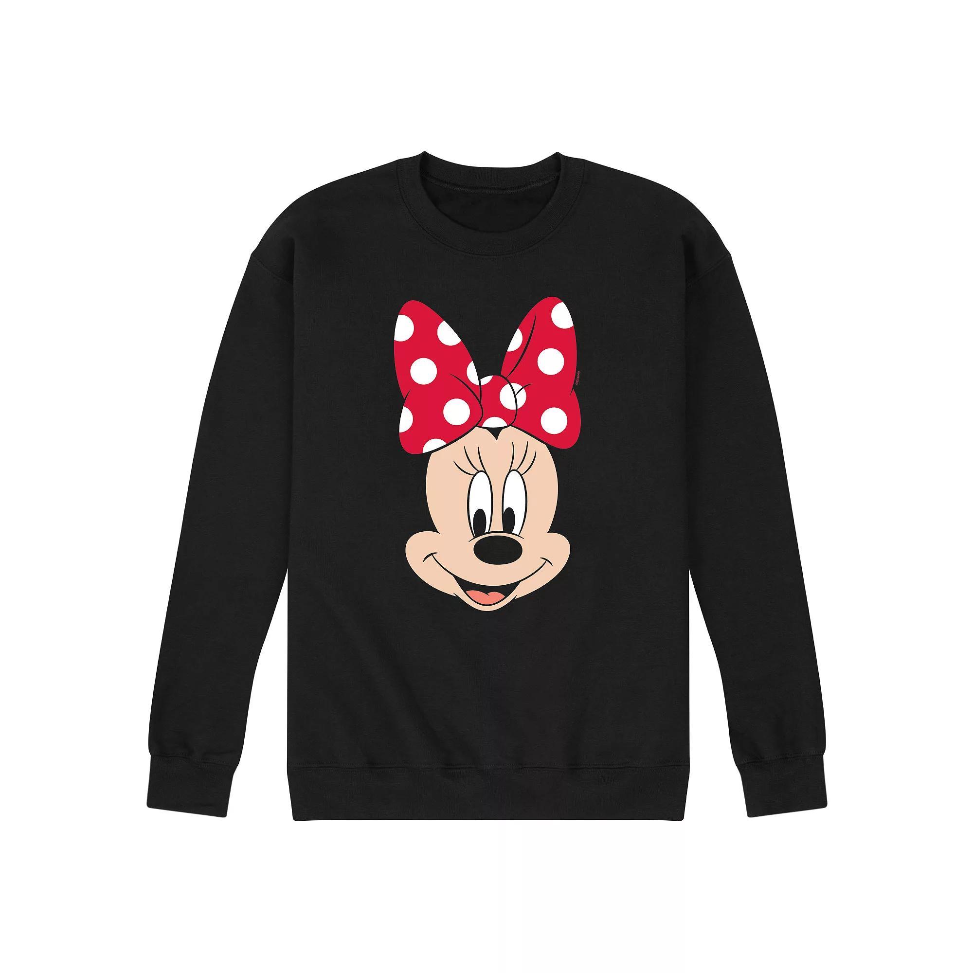 Disney's Minnie Mouse Face Men's Fleece Sweatshirt, Size: XL, Black Product Image