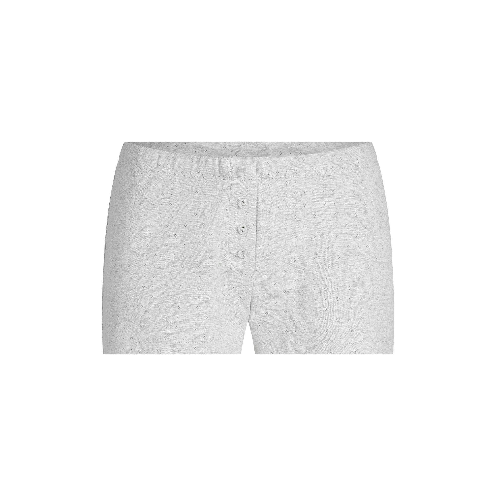 HEAVY POINTELLE SHORT | LIGHT HEATHER GREY Product Image