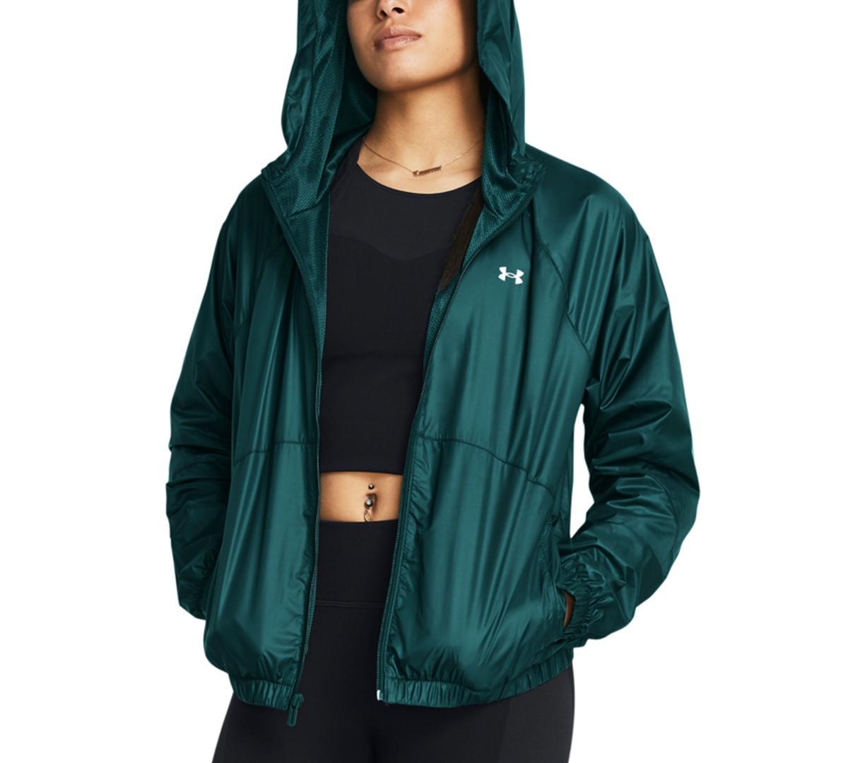 Women's Under Armour Rival Full-Zip Windbreaker Jacket, Size: Small, Prime Pink Product Image